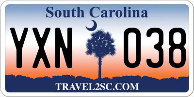 SC license plate YXN038