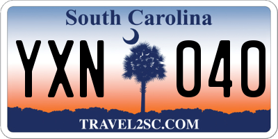 SC license plate YXN040