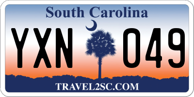 SC license plate YXN049
