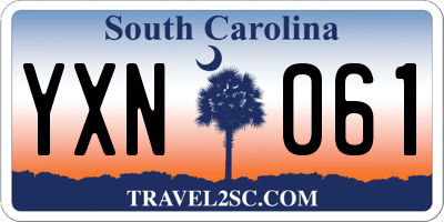 SC license plate YXN061