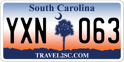 SC license plate YXN063