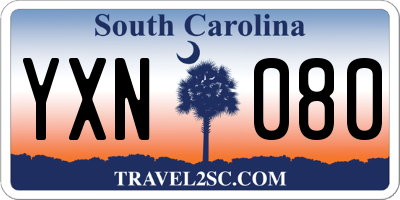 SC license plate YXN080