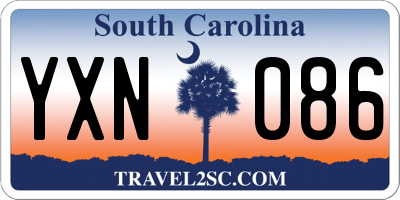 SC license plate YXN086