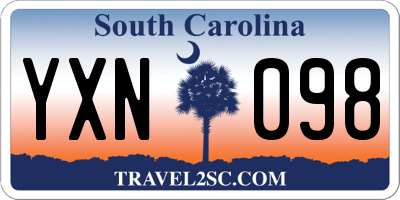 SC license plate YXN098