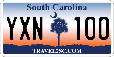 SC license plate YXN100