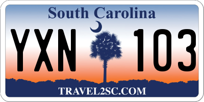 SC license plate YXN103