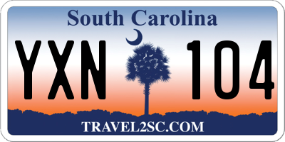 SC license plate YXN104
