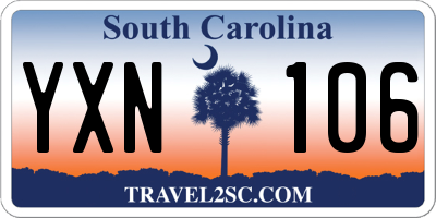 SC license plate YXN106