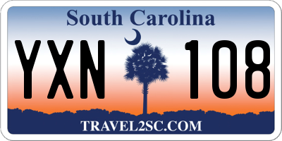 SC license plate YXN108