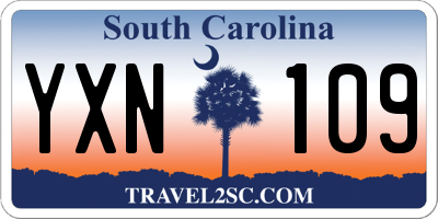 SC license plate YXN109