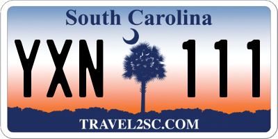 SC license plate YXN111