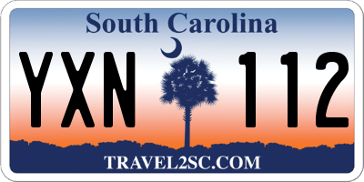 SC license plate YXN112