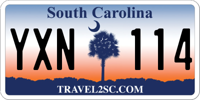 SC license plate YXN114