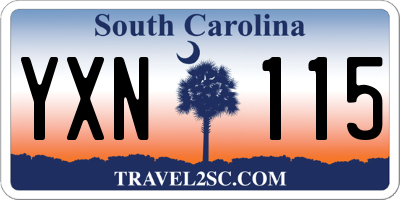 SC license plate YXN115