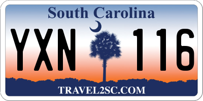 SC license plate YXN116