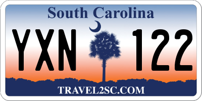 SC license plate YXN122