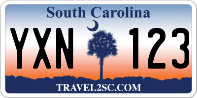 SC license plate YXN123