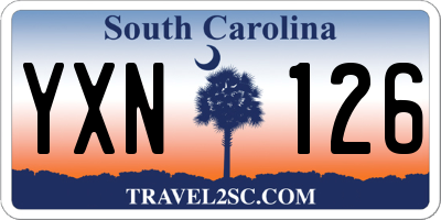 SC license plate YXN126