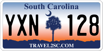 SC license plate YXN128
