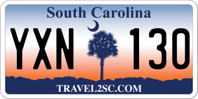 SC license plate YXN130