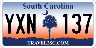 SC license plate YXN137