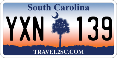 SC license plate YXN139