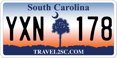 SC license plate YXN178