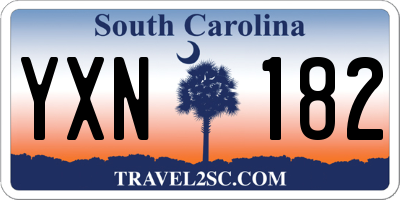 SC license plate YXN182
