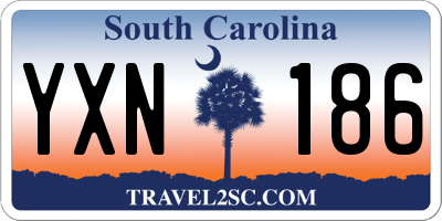SC license plate YXN186