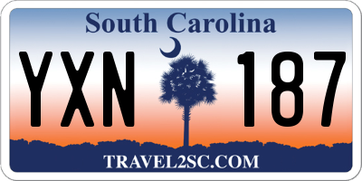SC license plate YXN187