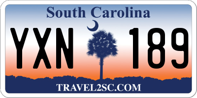 SC license plate YXN189