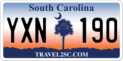 SC license plate YXN190
