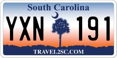 SC license plate YXN191