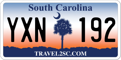 SC license plate YXN192
