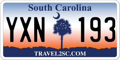 SC license plate YXN193
