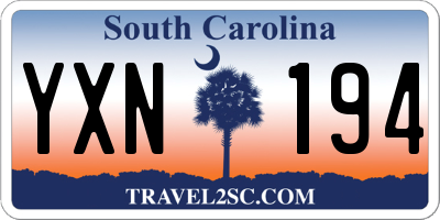 SC license plate YXN194