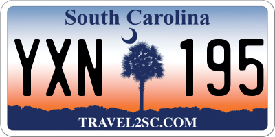 SC license plate YXN195