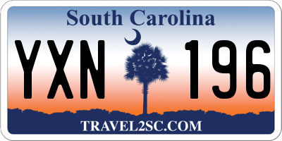 SC license plate YXN196