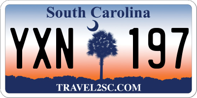 SC license plate YXN197