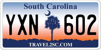 SC license plate YXN602
