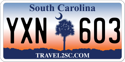SC license plate YXN603