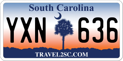 SC license plate YXN636