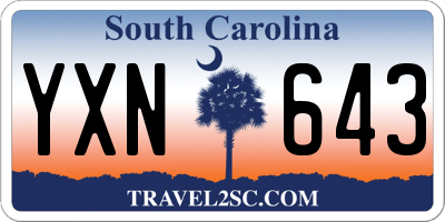 SC license plate YXN643