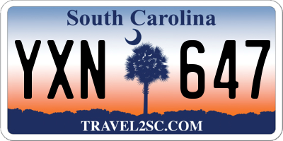 SC license plate YXN647