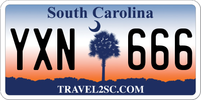 SC license plate YXN666