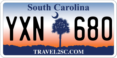 SC license plate YXN680