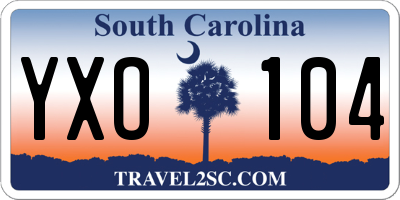 SC license plate YXO104