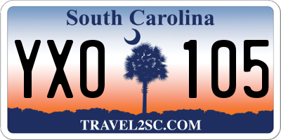 SC license plate YXO105