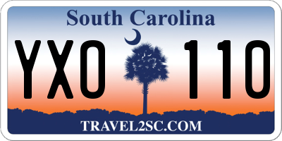 SC license plate YXO110