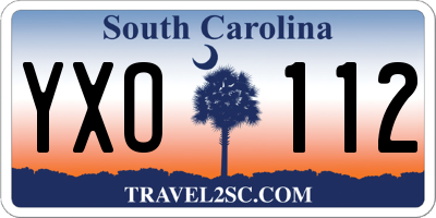 SC license plate YXO112